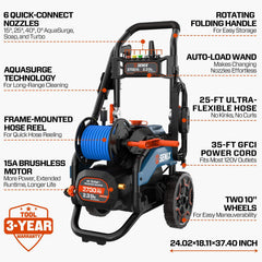 SENIX 2300-PSI 1.2-GPM Cold Water Electric Pressure Washer