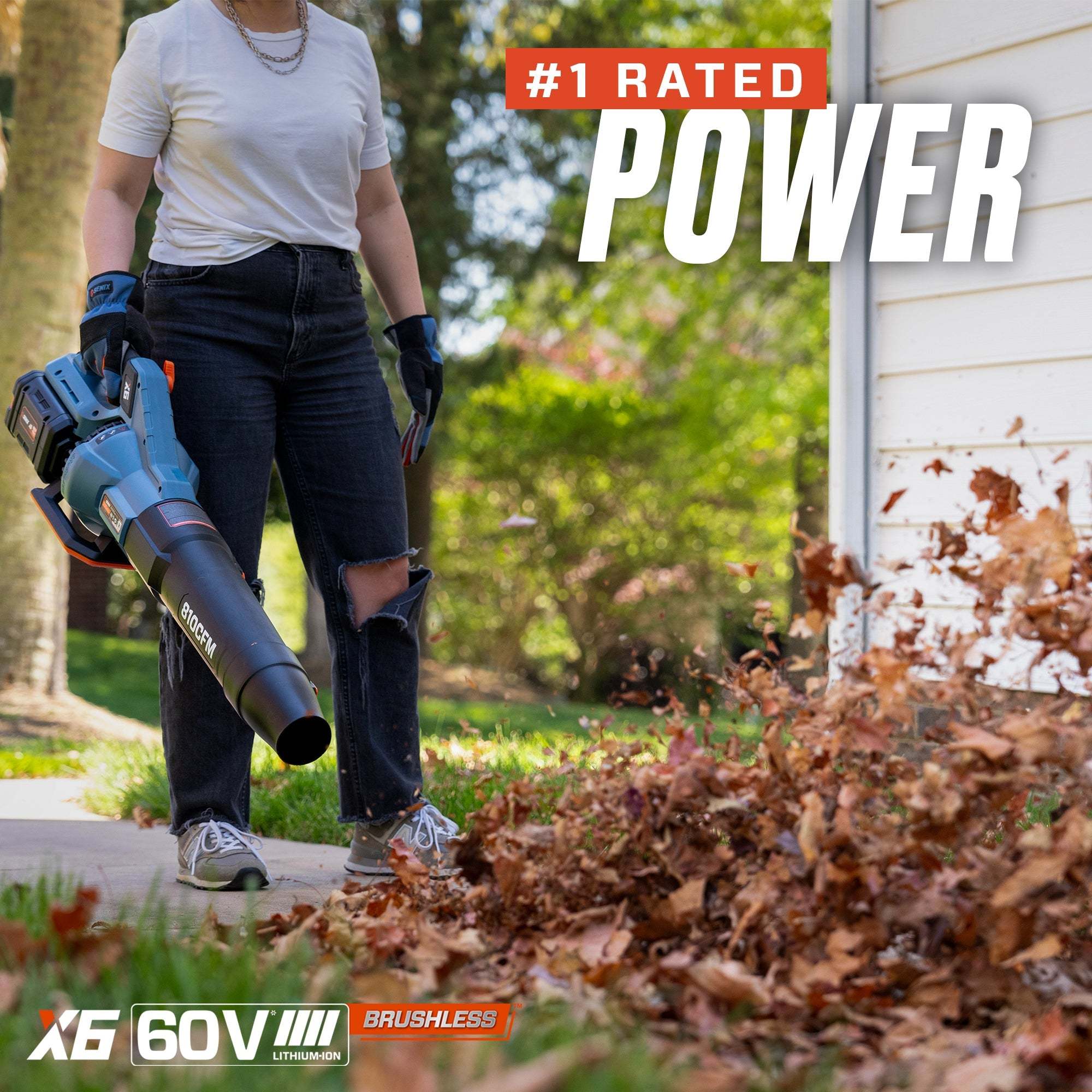 X6 60V Max Cordless Leaf Blower, Brushless (Battery & Charger Included) | Leaf Blowers | SENIX Tools