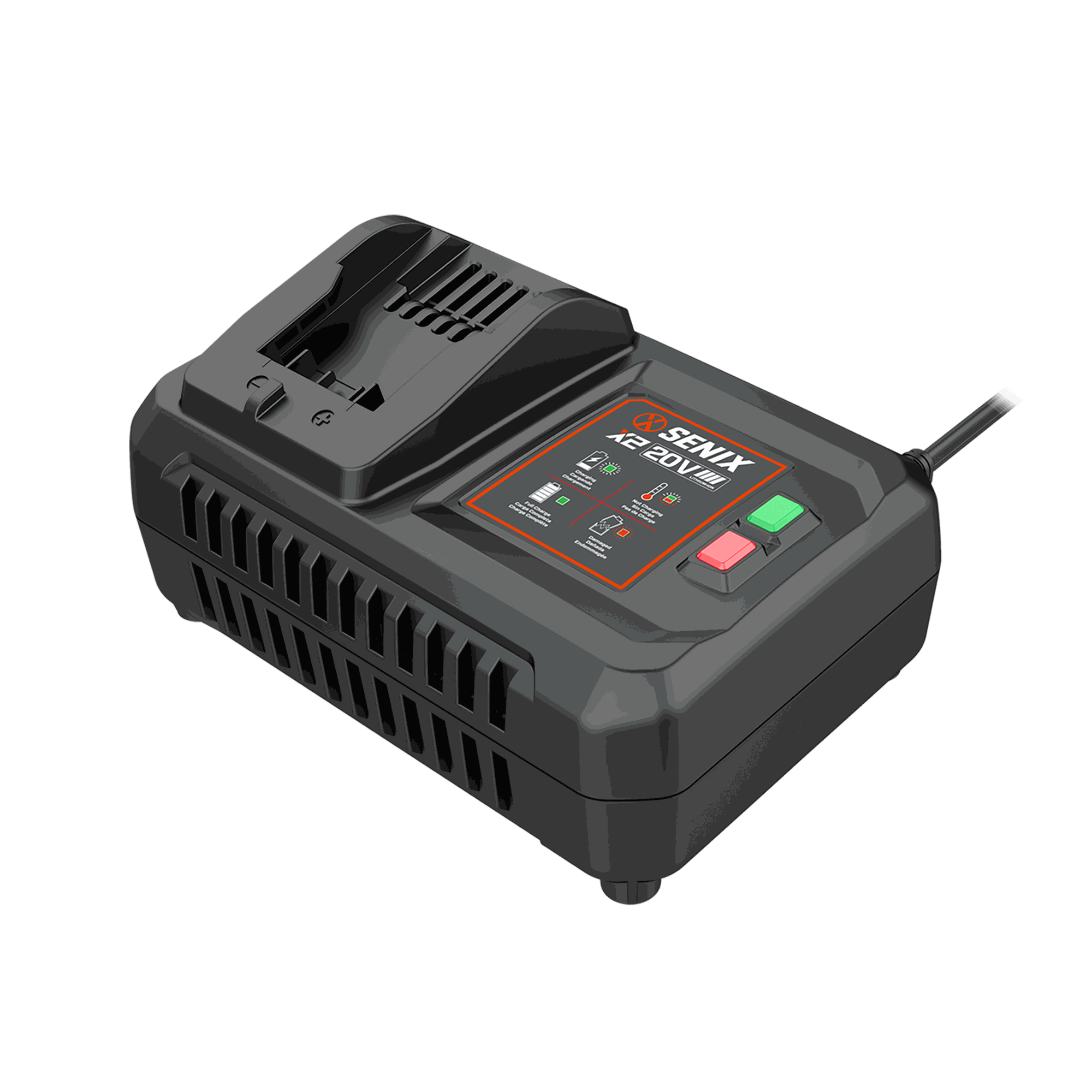 X2 20V Max* 6 Amp Quick Charger, CHQX2-M | Chargers | X2 20V Max | SENIX Tools