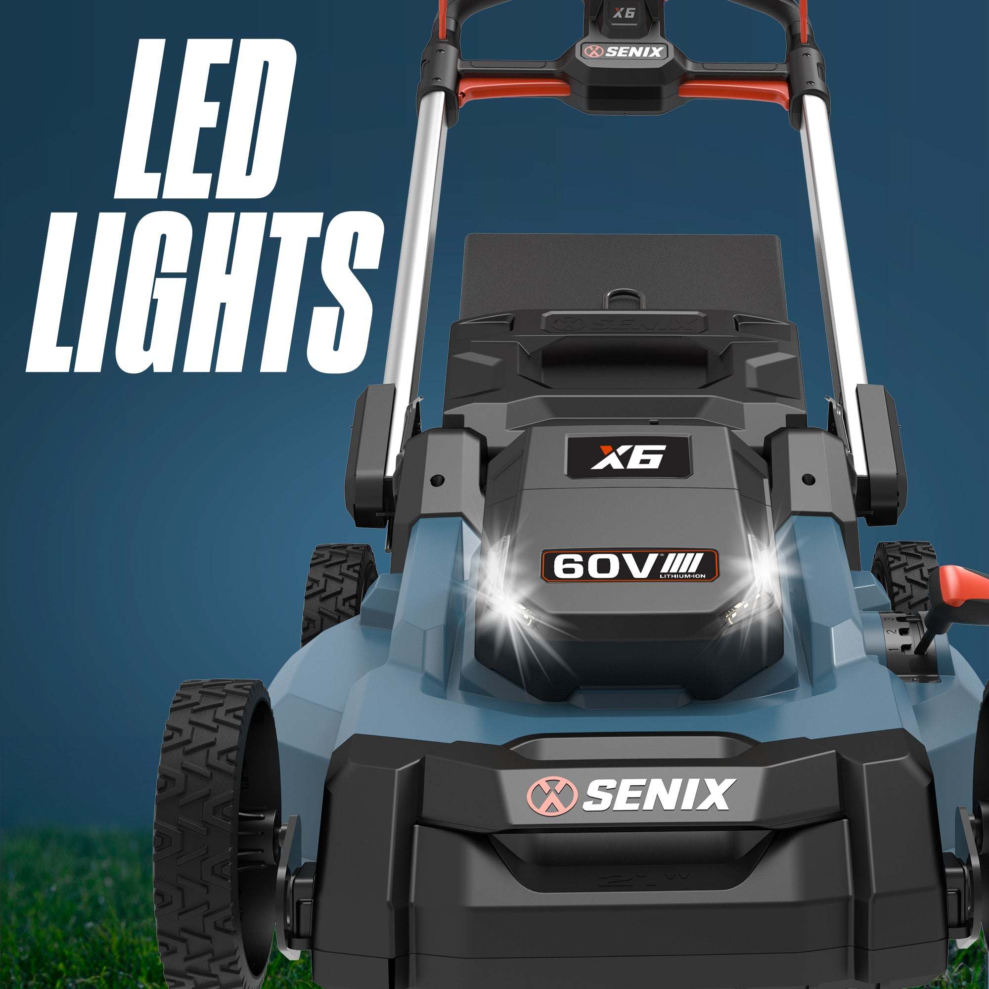 X6 60V Max* 21" Cordless Push Lawn Mower, Brushless (6.0 Ah Battery & | Lawn Mowers | SENIX Tools