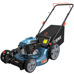 SENIX 3-in-1 Gas Lawn Mower and 20V Cordless String Trimmer & Leaf Blower Combo Kit, 21-Inch 144cc Push Mower with 4.0 Ah Battery & Charger Included