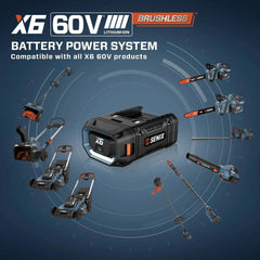SENIX X6 60V Max Cordless Lawn Care Combo Kit: 21-Inch Brushless Push Mower (LPPX6-H) & 810 CFM Leaf Blower (BLAX6-M1), Battery and Charger Included