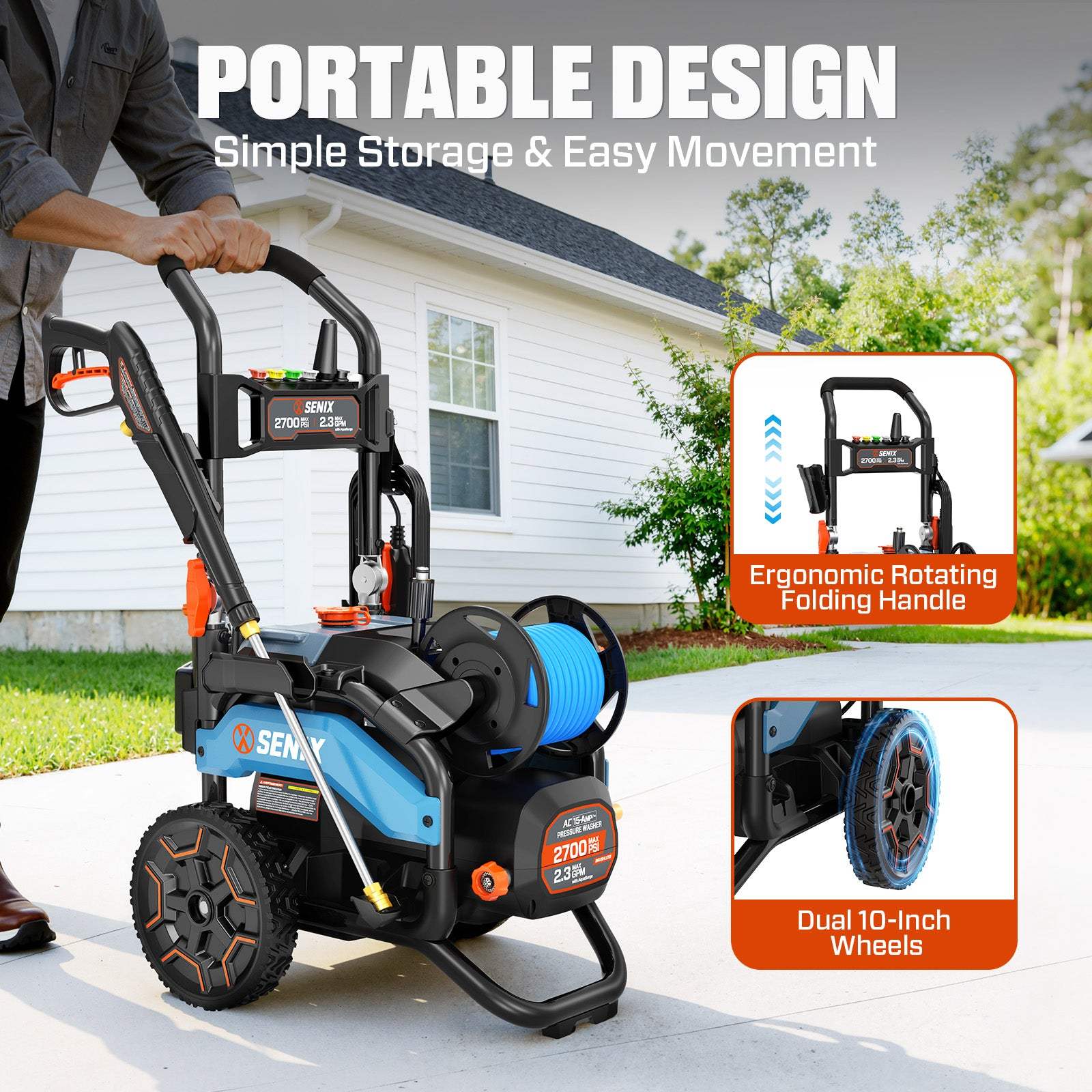 SENIX 2300-PSI 1.2-GPM Cold Water Electric Pressure Washer