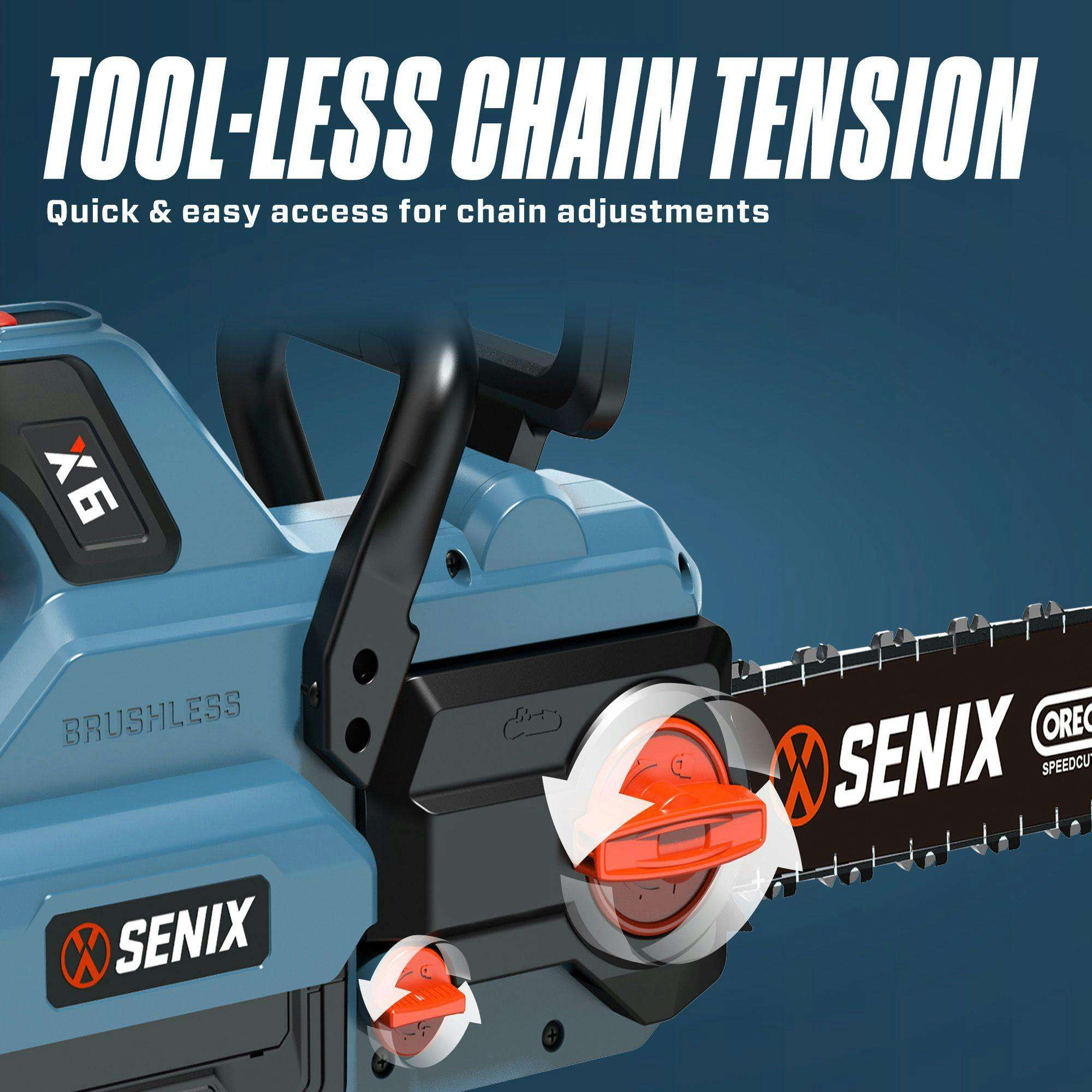 X6 60V Max 16" Cordless Chainsaw, Brushless (Battery & Charger Included | Chainsaws | SENIX Tools