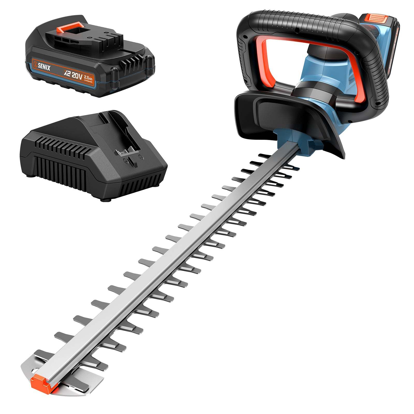 X2 20V Max* 18" Cordless Hedge Trimmer (2.5 Ah Battery & Charger Inclu | Hedge Trimmers | X2 20V Max 18" Cordless Hedge Trimmer | SENIX Tools