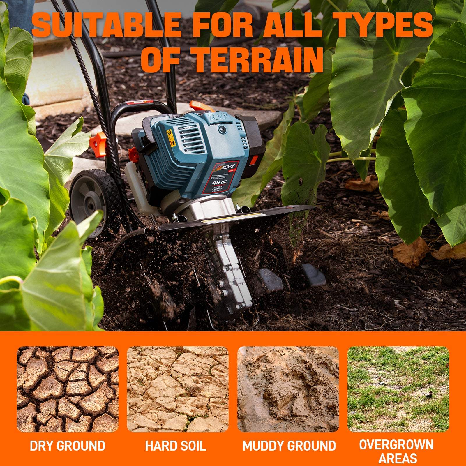 4QL® 46cc 4-Cycle Gas Tiller Cultivator