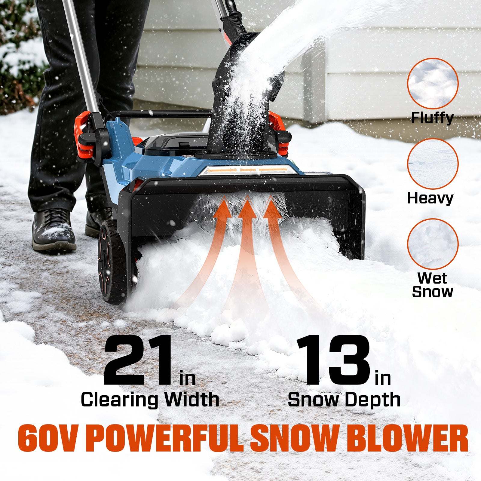 SENIX X6 60V Fall & Winter Cleanup Combo Kit – 21" Snow Blower & 810 CFM Leaf Blower