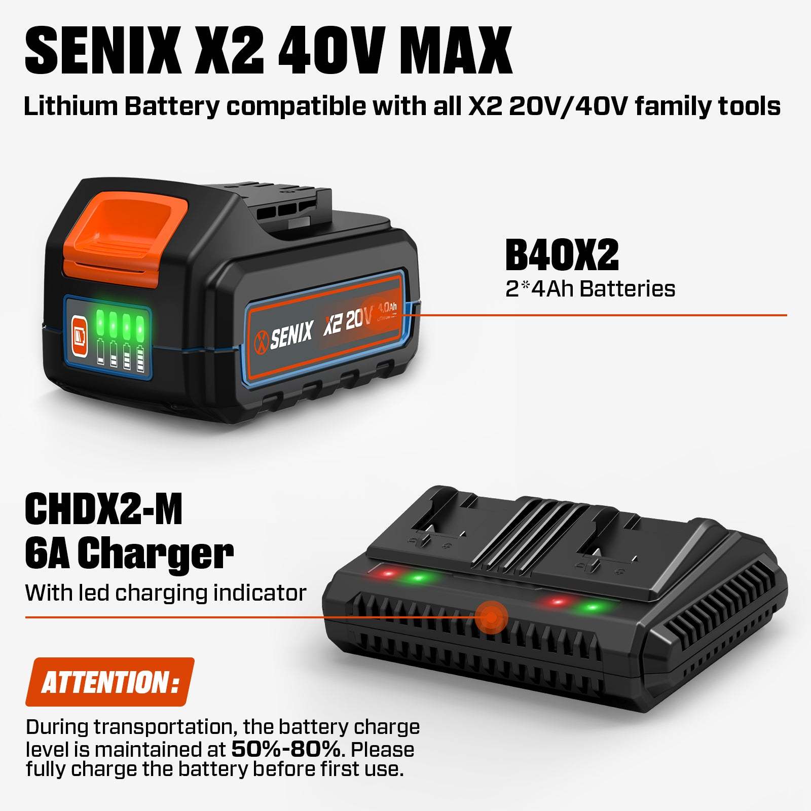 SENIX 40V 14" Cordless Brushless String Trimmer, GTX2-M4