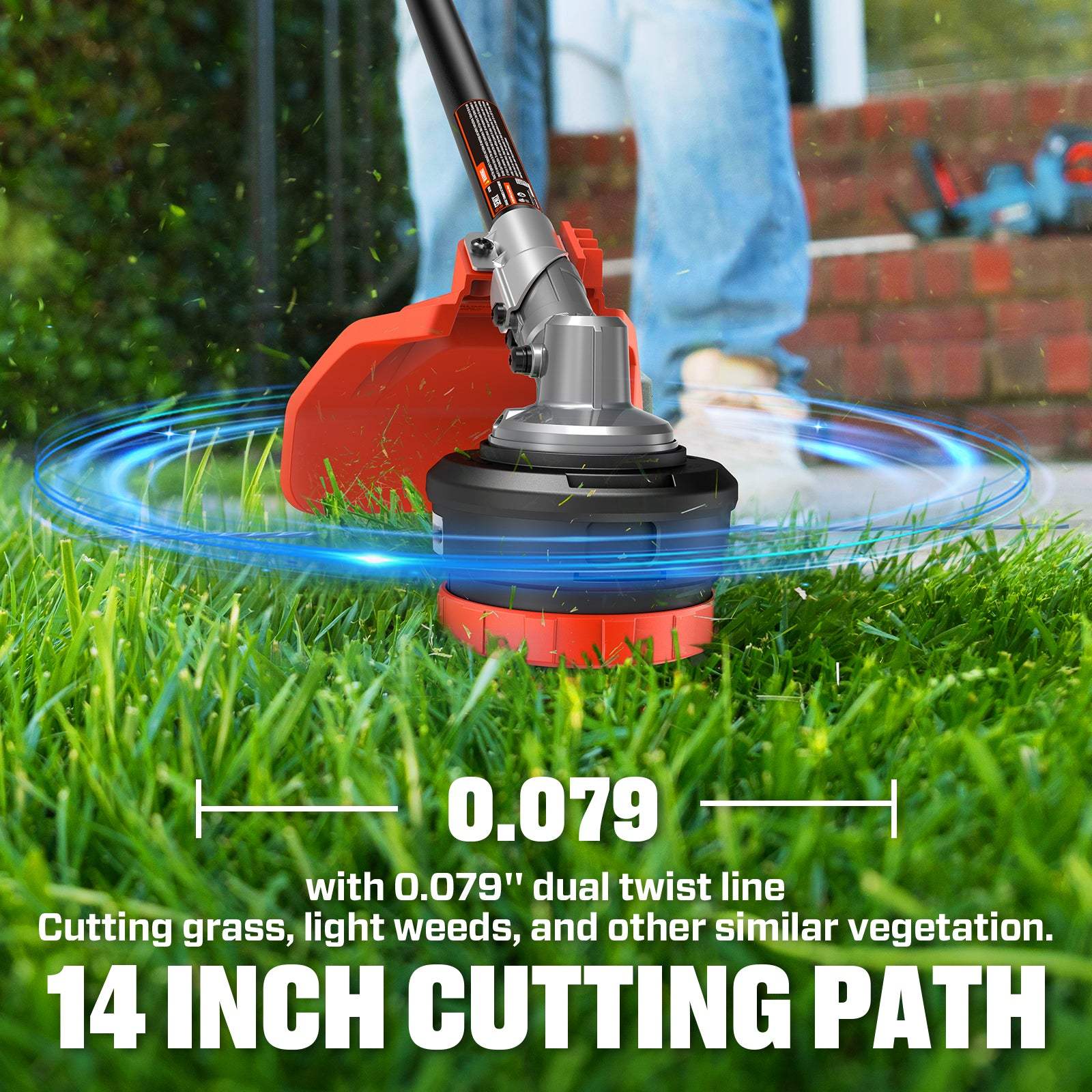 SENIX 40V 14" Cordless Brushless String Trimmer, GTX2-M4
