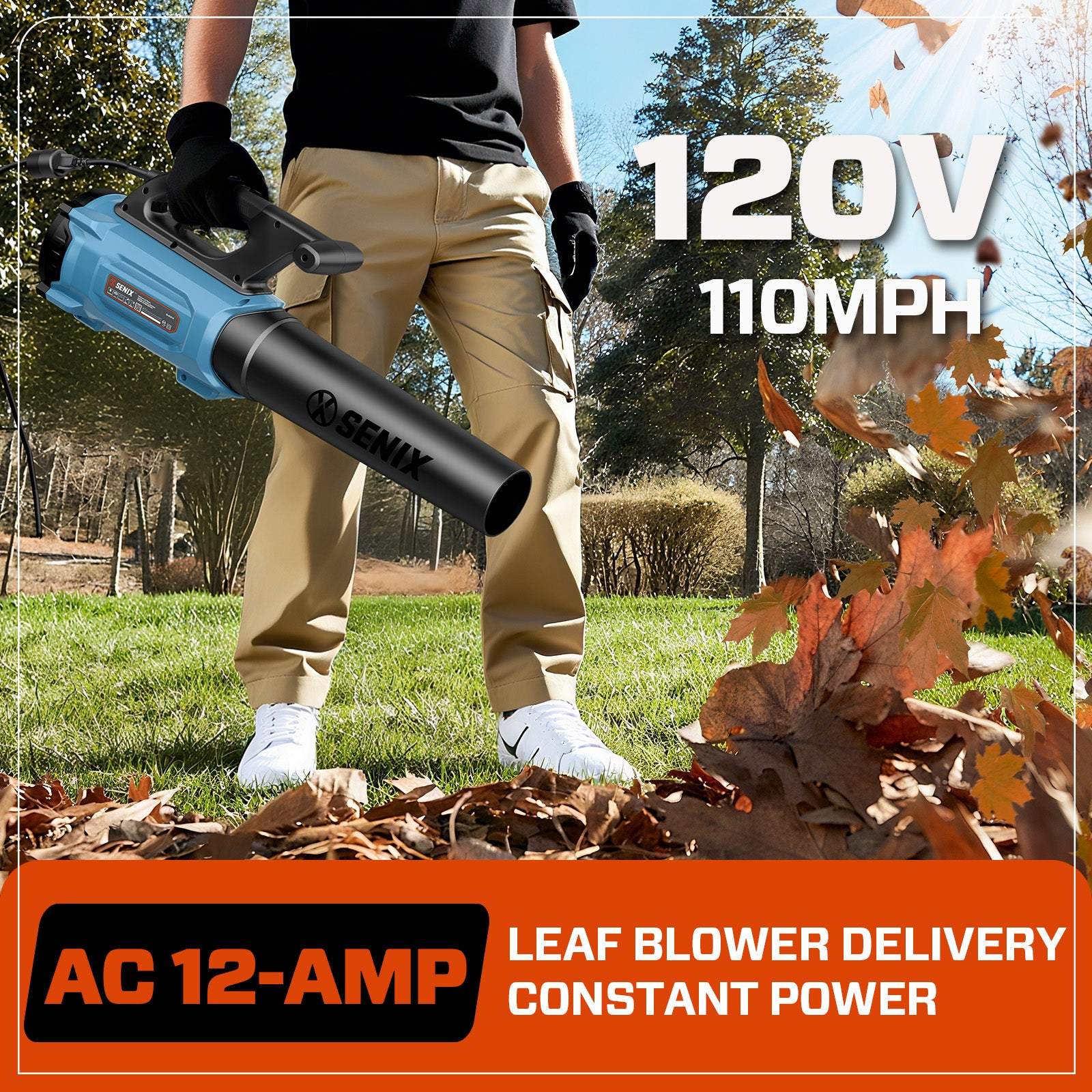 12 Amp Corded Electric Leaf Blower