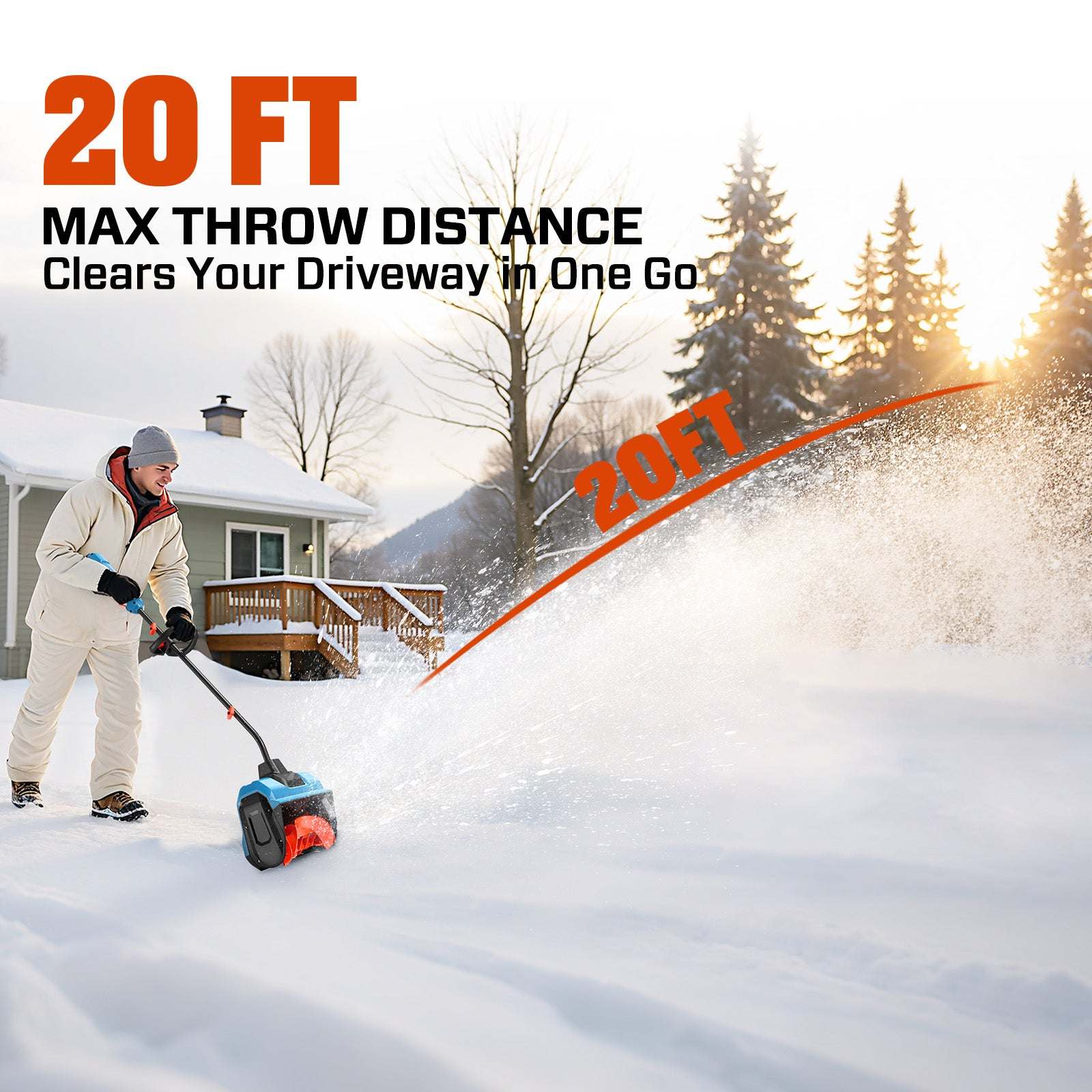 SENIX 2X2 40V Fall & Winter Cleanup Combo Kit – 13" Snow Shovel & 700 CFM Leaf Blower & Short Tube
