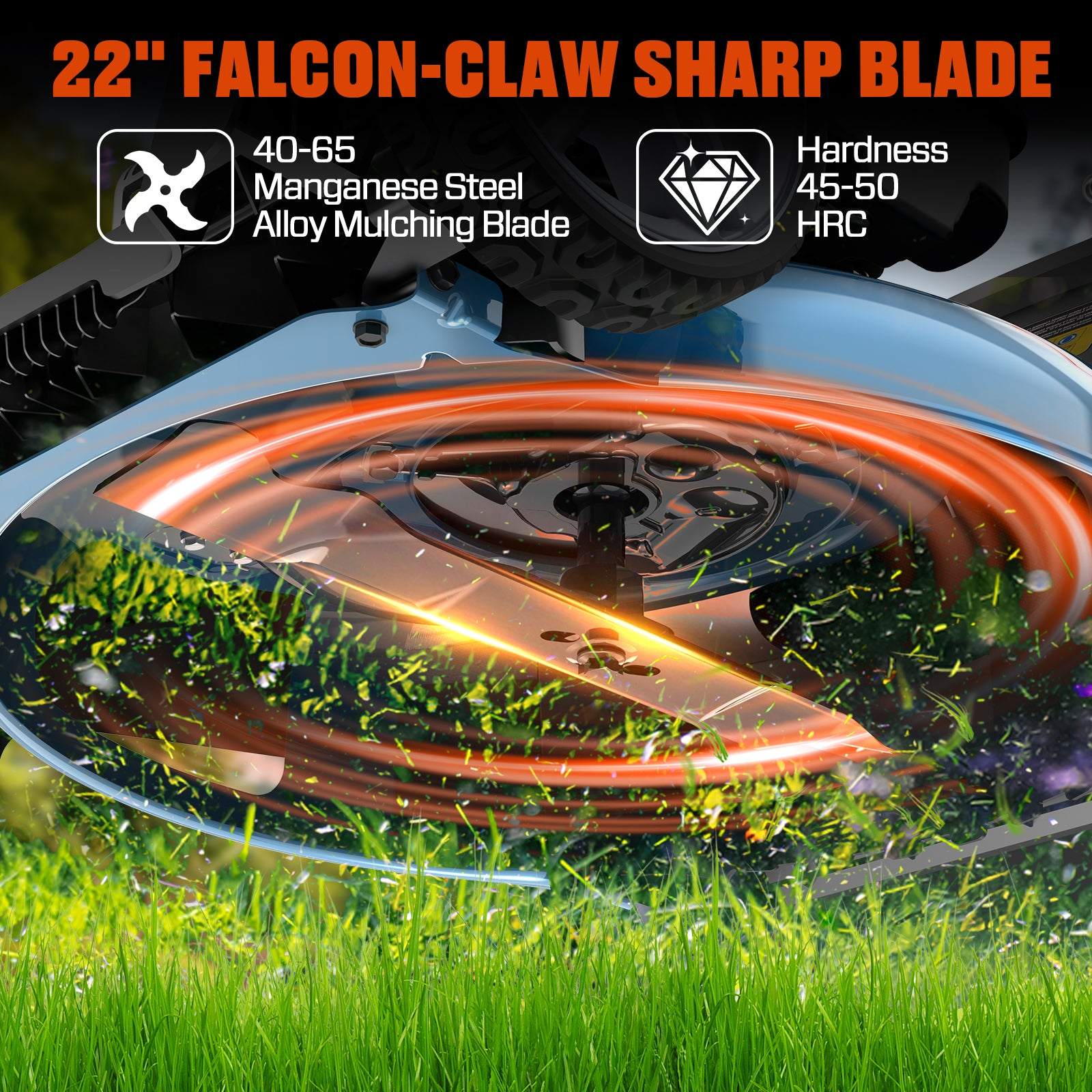 SENIX 201cc Gas Lawn Mower, 22" Single-Speed Self-Propelled Mower
