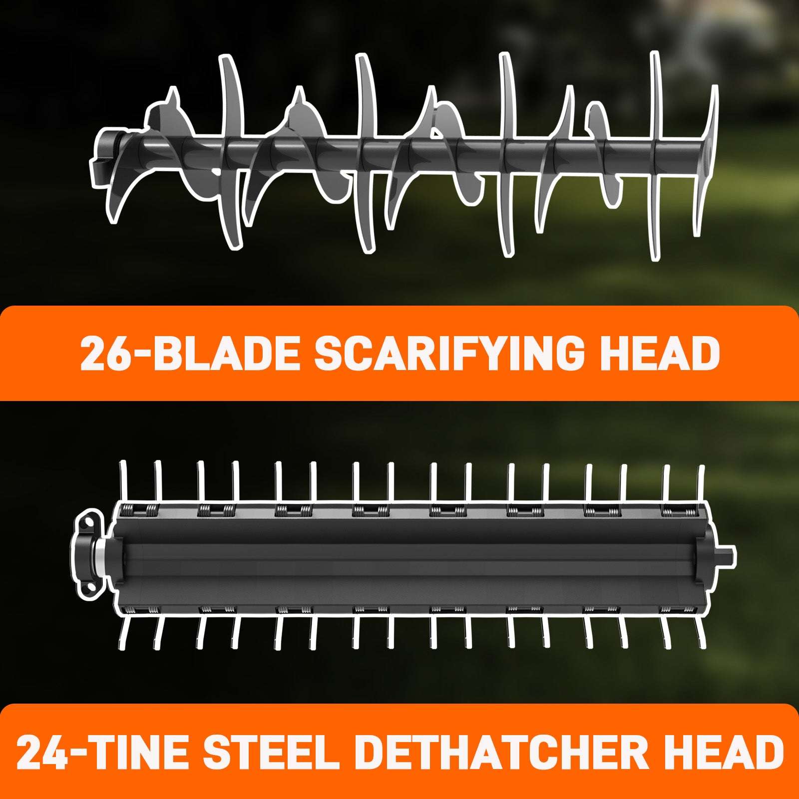 13 Amp 15" Corded Electric Dethatcher & Scarifier Combo | Dethatchers | SENIX Tools