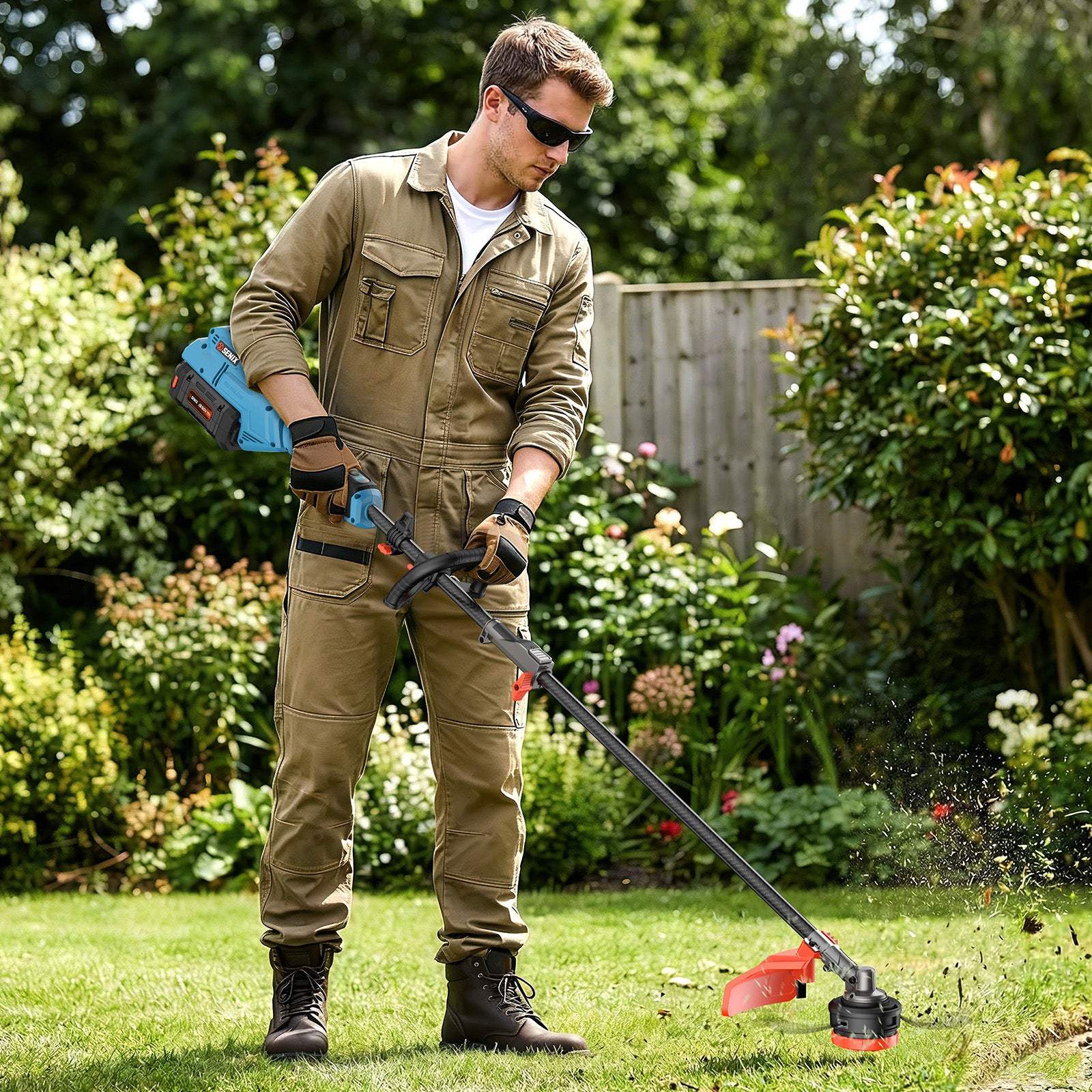 SENIX 60V 16" Cordless Brushless String Trimmer, GTX6-M1