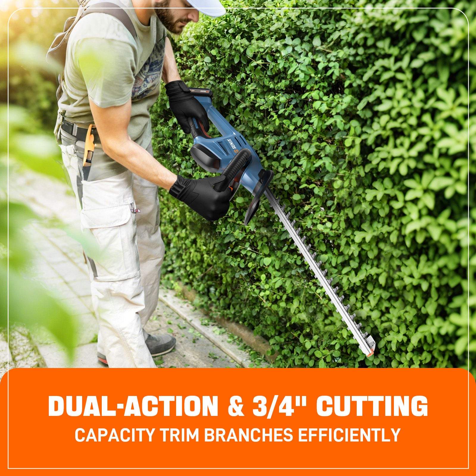 X2 20V Max* 18" Cordless Hedge Trimmer (2.5 Ah Battery & Charger Inclu | Hedge Trimmers | X2 20V Max 18" Cordless Hedge Trimmer | SENIX Tools