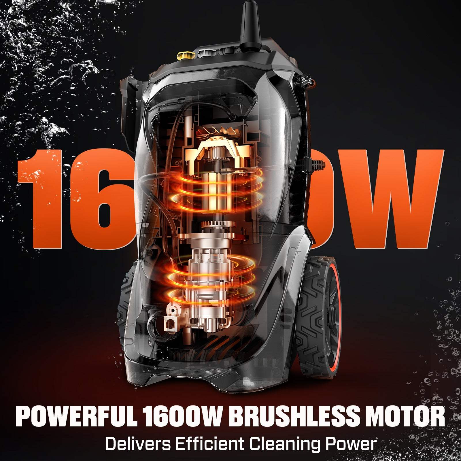 SENIX 2000 PSI Electric Pressure Washer, 1.2 GPM Compact Power Cleaner with 4 Quick-Connect Nozzles