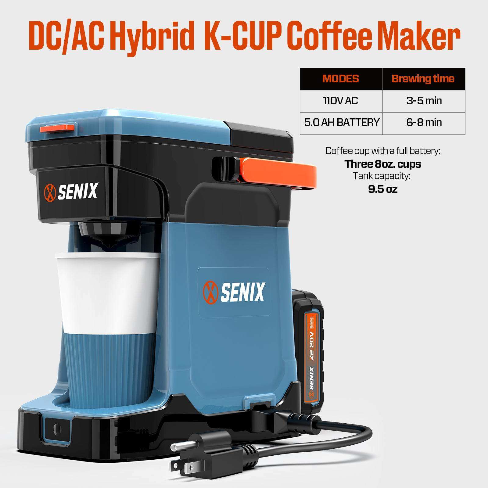 X2 20V Max* Portable Hybrid Coffee Maker (5.0 Ah Battery & Charger Included)