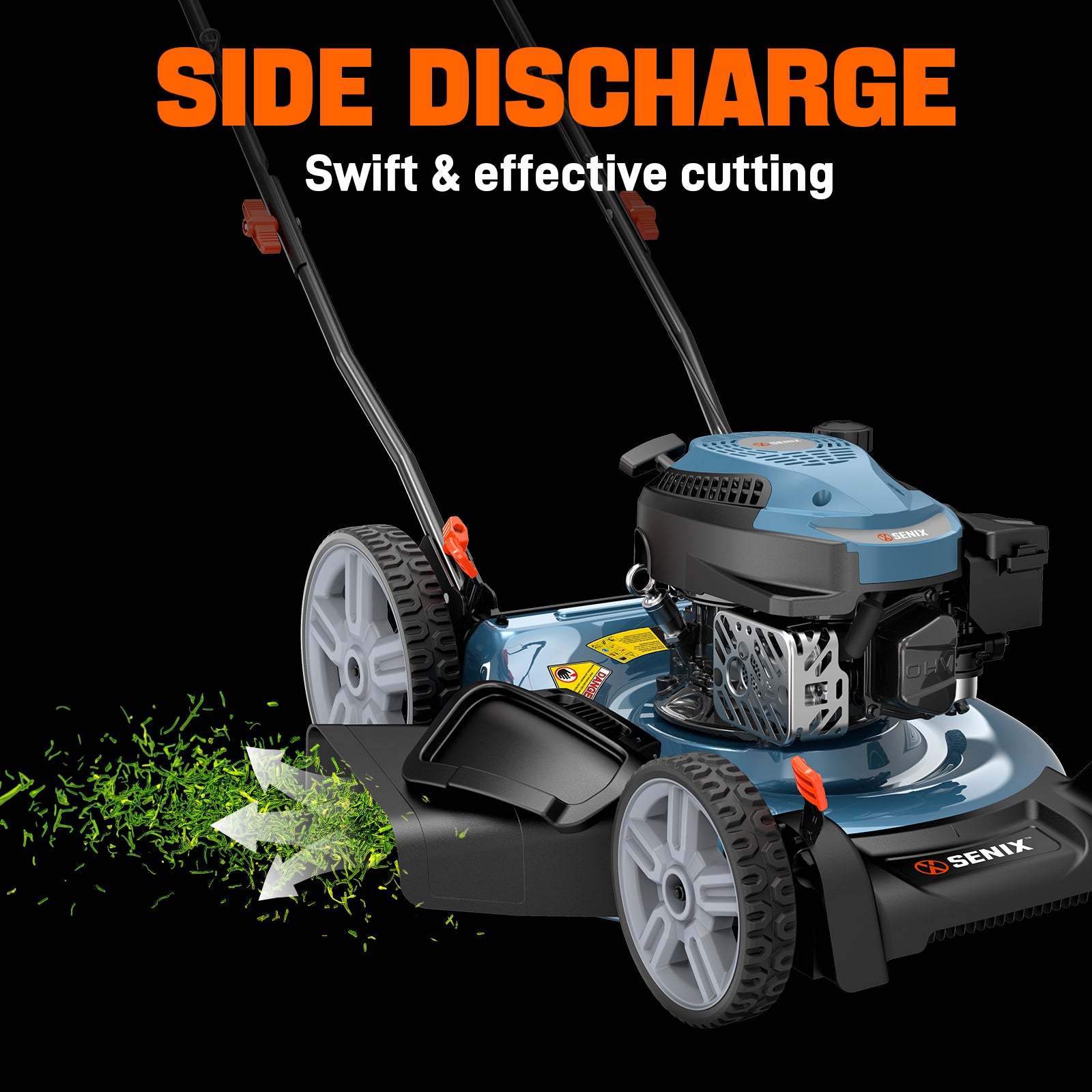 SENIX 21" 144cc 4-Cycle Gas Push Lawn Mower with Side-Discharge | SENIX Tools
