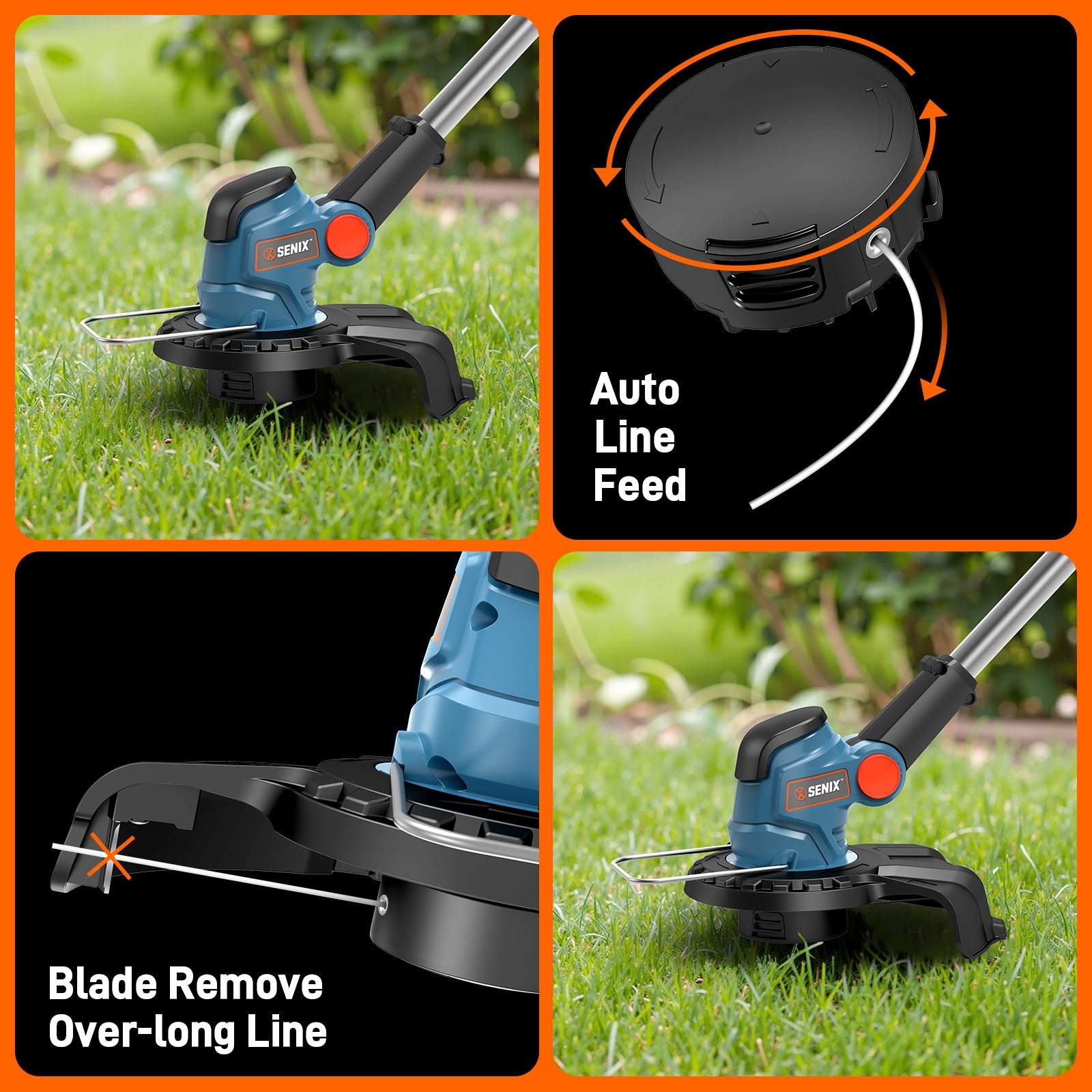 X2 20V Max* 10" Cordless String Trimmer (2.5 Ah Battery & Charger Incl | String Trimmers | SENIX Tools