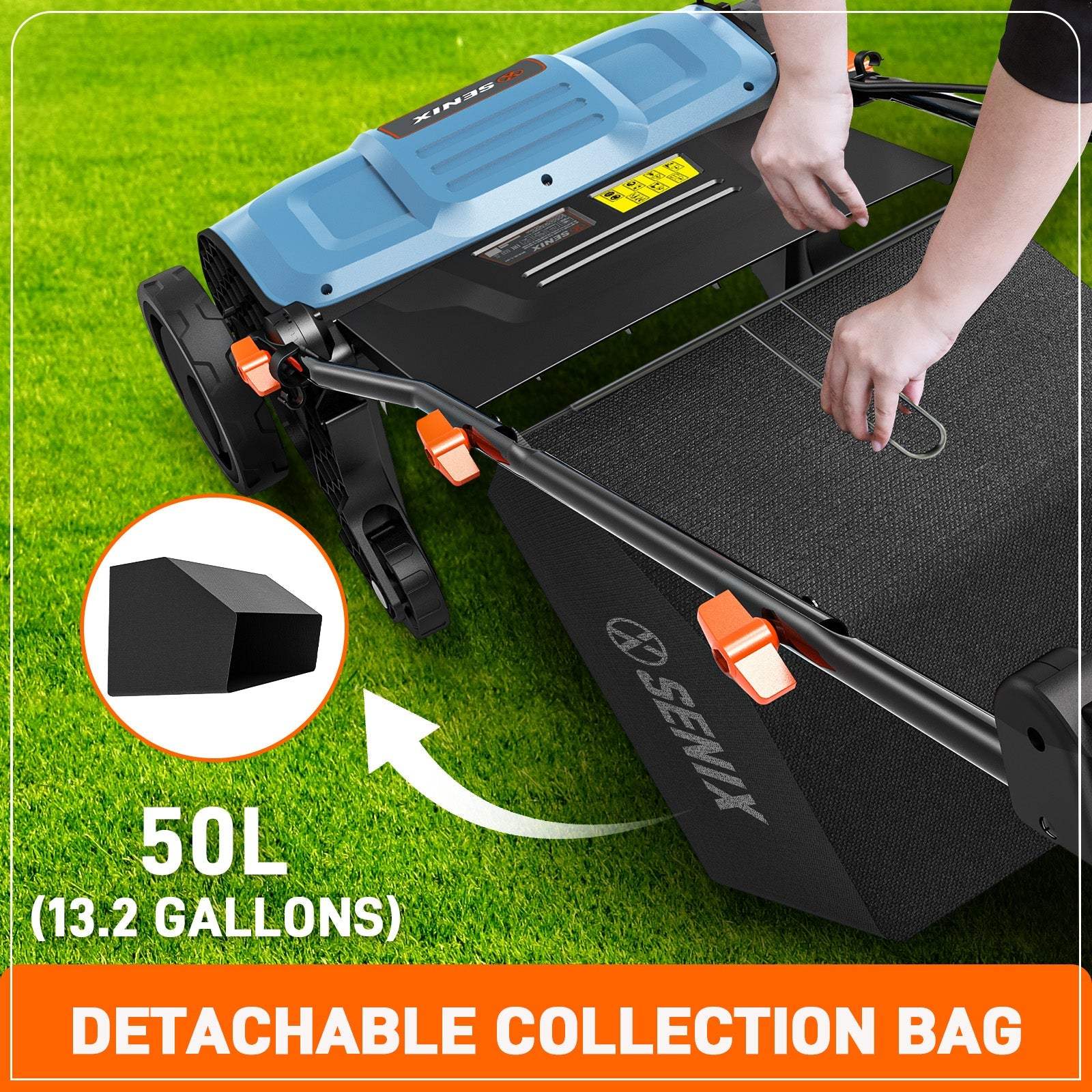 13 Amp 15" Corded Electric Dethatcher & Scarifier Combo | Dethatchers | SENIX Tools
