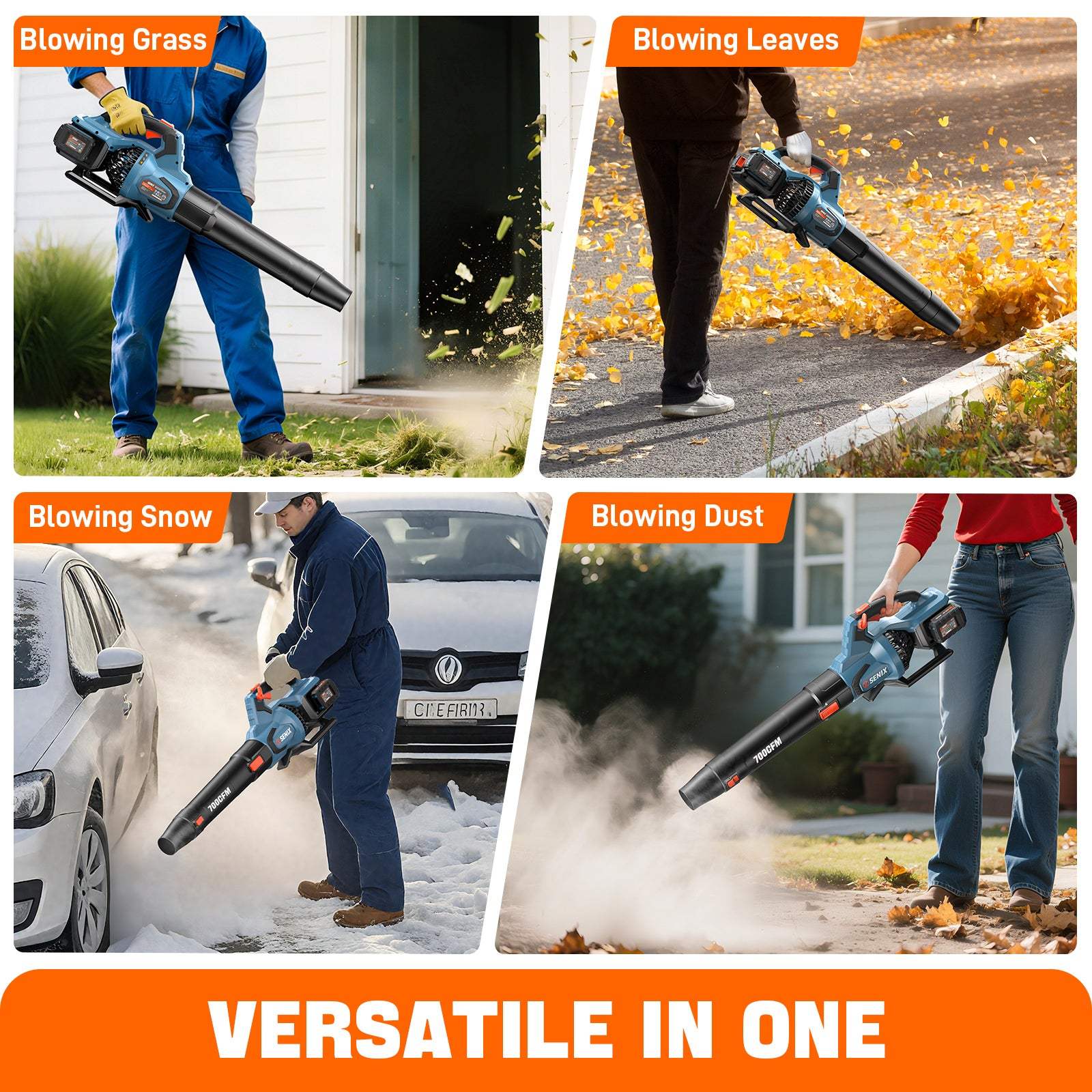 2X2 40V Max* Cordless Leaf Blower, Brushless (2 4.0 Ah Batteries & Cha | Leaf Blowers | SENIX Tools