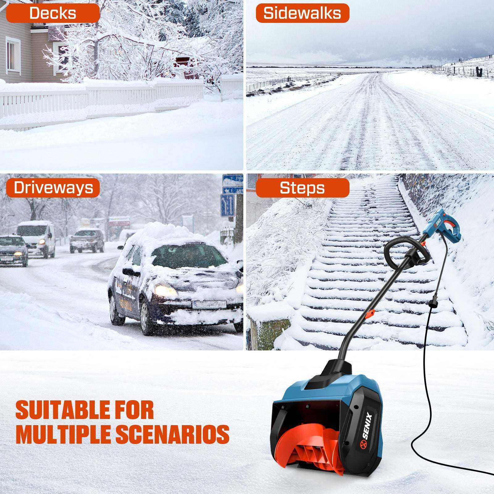 12 Amp 13" Corded Snow Shovel
