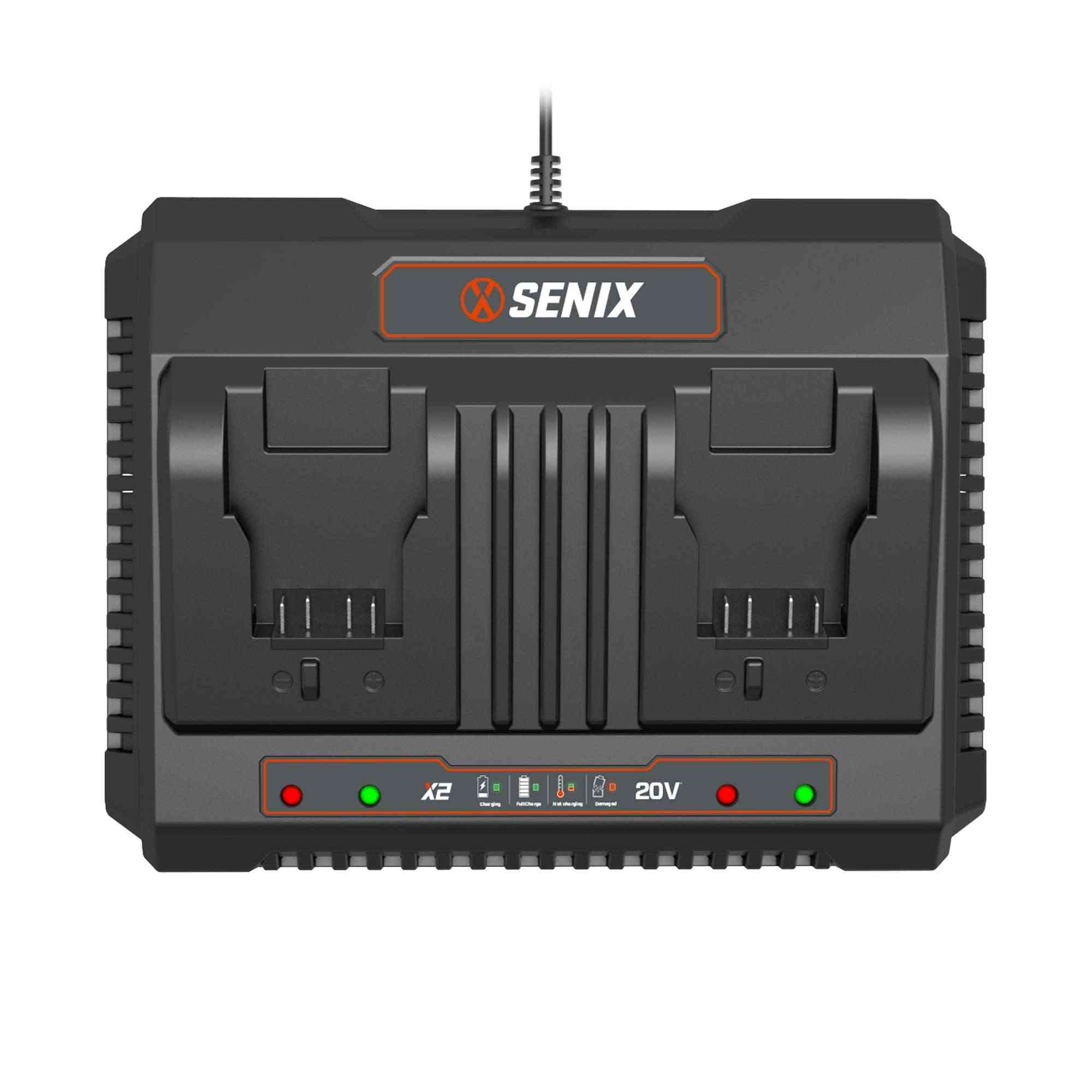 X2 20V Max* 6 Amp Dual-Port Charger, CHDX2-M | Chargers | SENIX Tools
