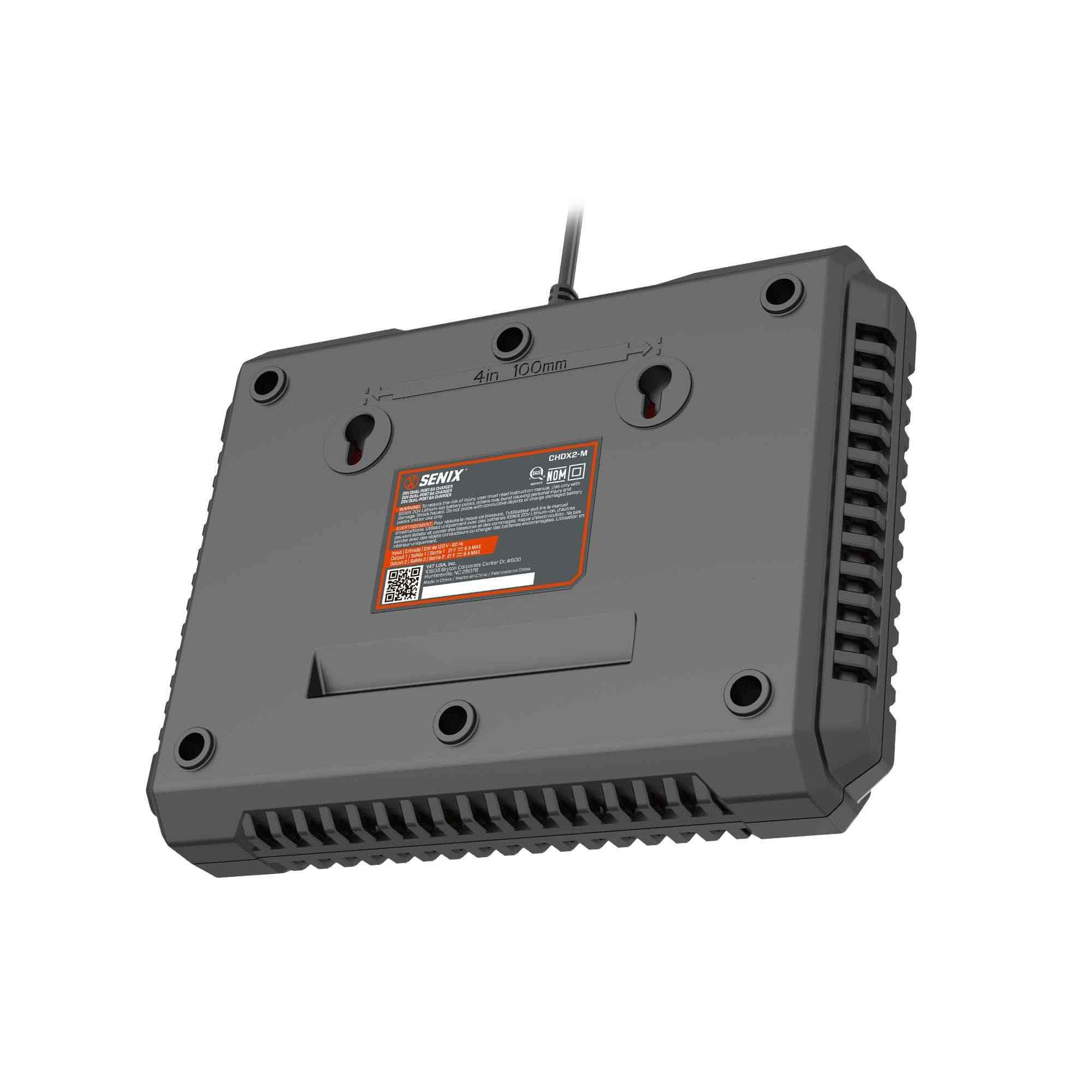 X2 20V Max* 6 Amp Dual-Port Charger, CHDX2-M | Chargers | SENIX Tools