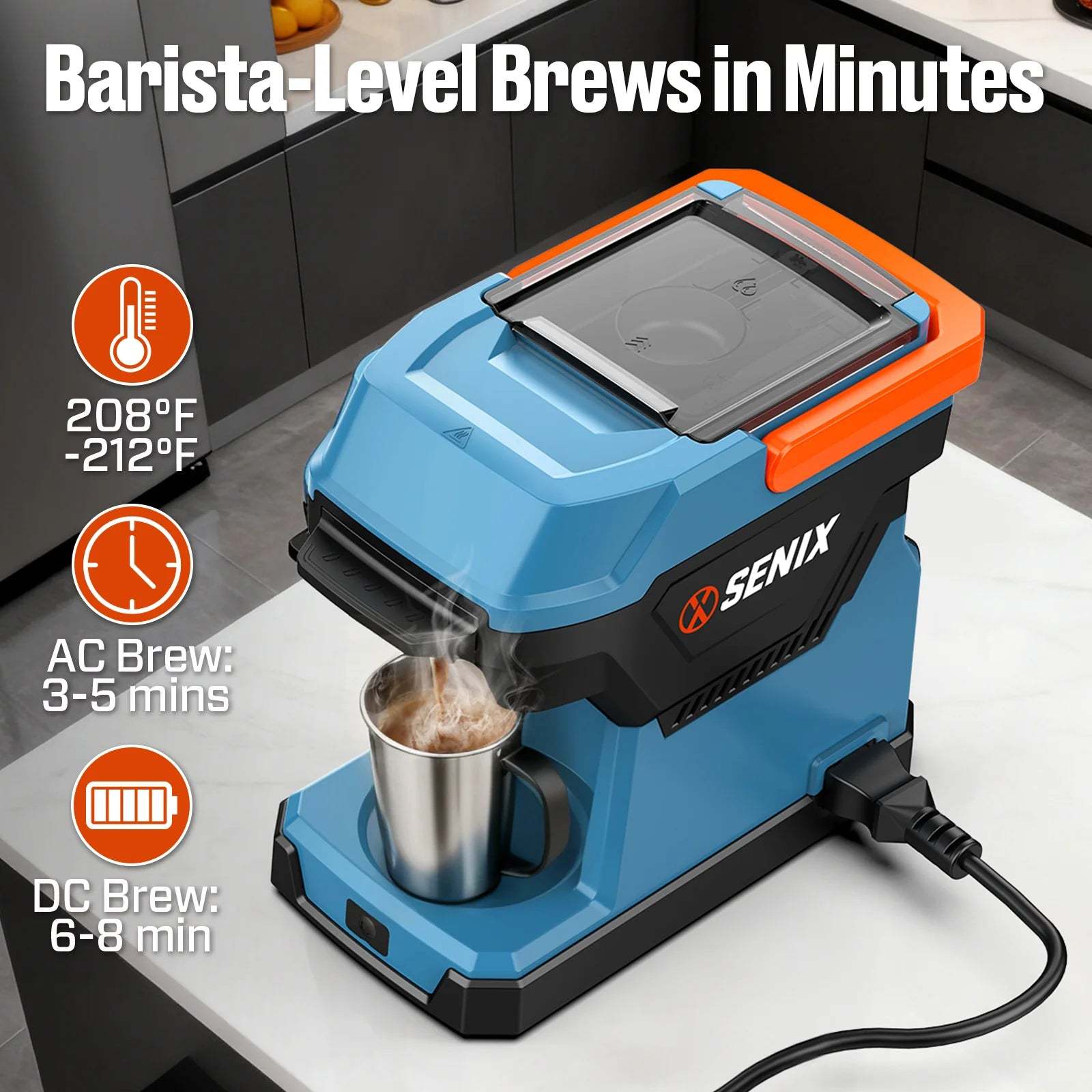 X2 20V Max* Portable Hybrid Coffee Maker (5.0 Ah Battery, Charger & AC Adapter Included)