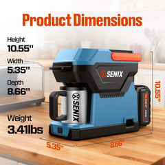 X2 20V Max* Portable Hybrid Coffee Maker (5.0 Ah Battery, Charger & AC Adapter Included)