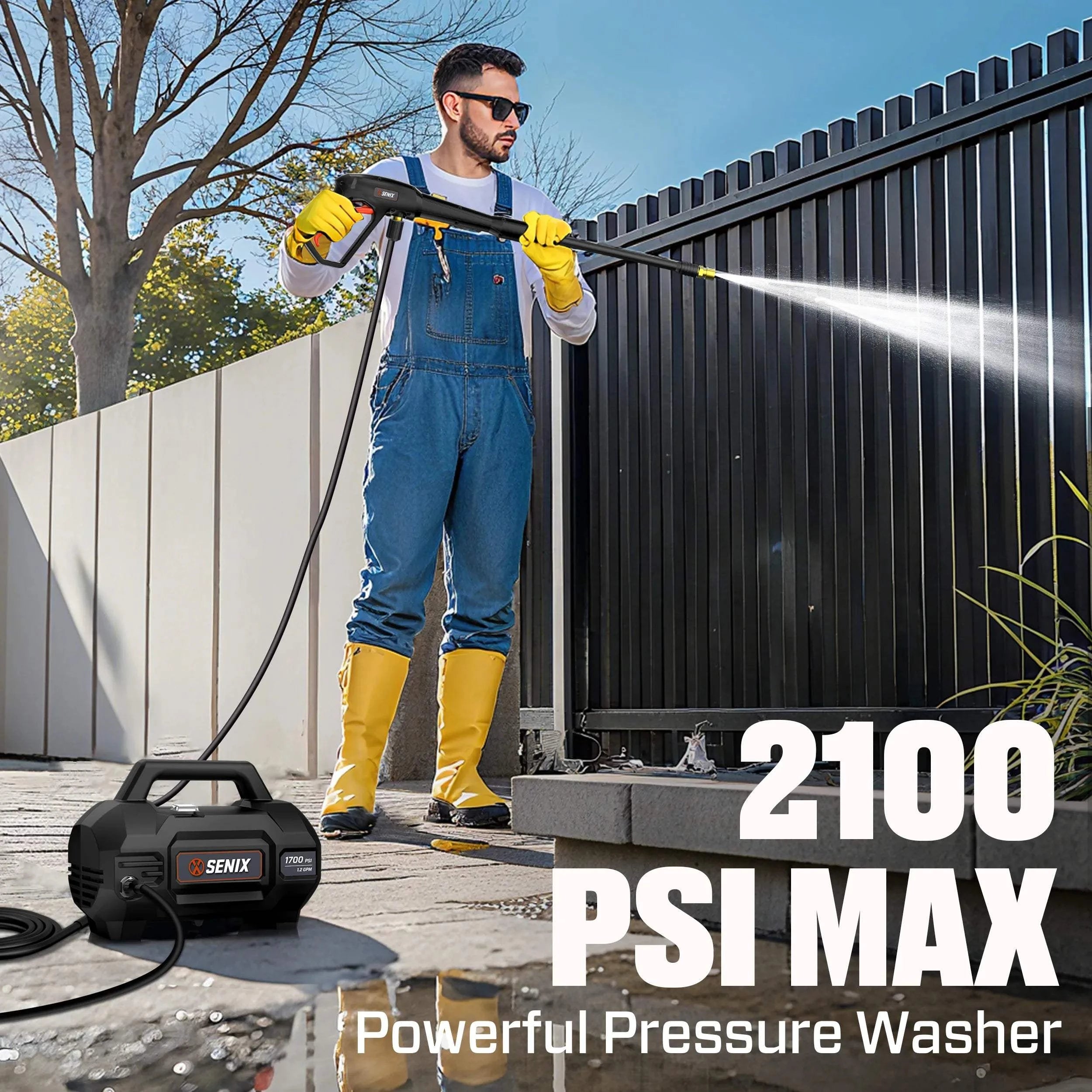 SENIX 1700 PSI 1.2 GPM 13 Amp Electric Pressure Washer | Pressure Washers | SENIX 1700 PSI | SENIX Tools