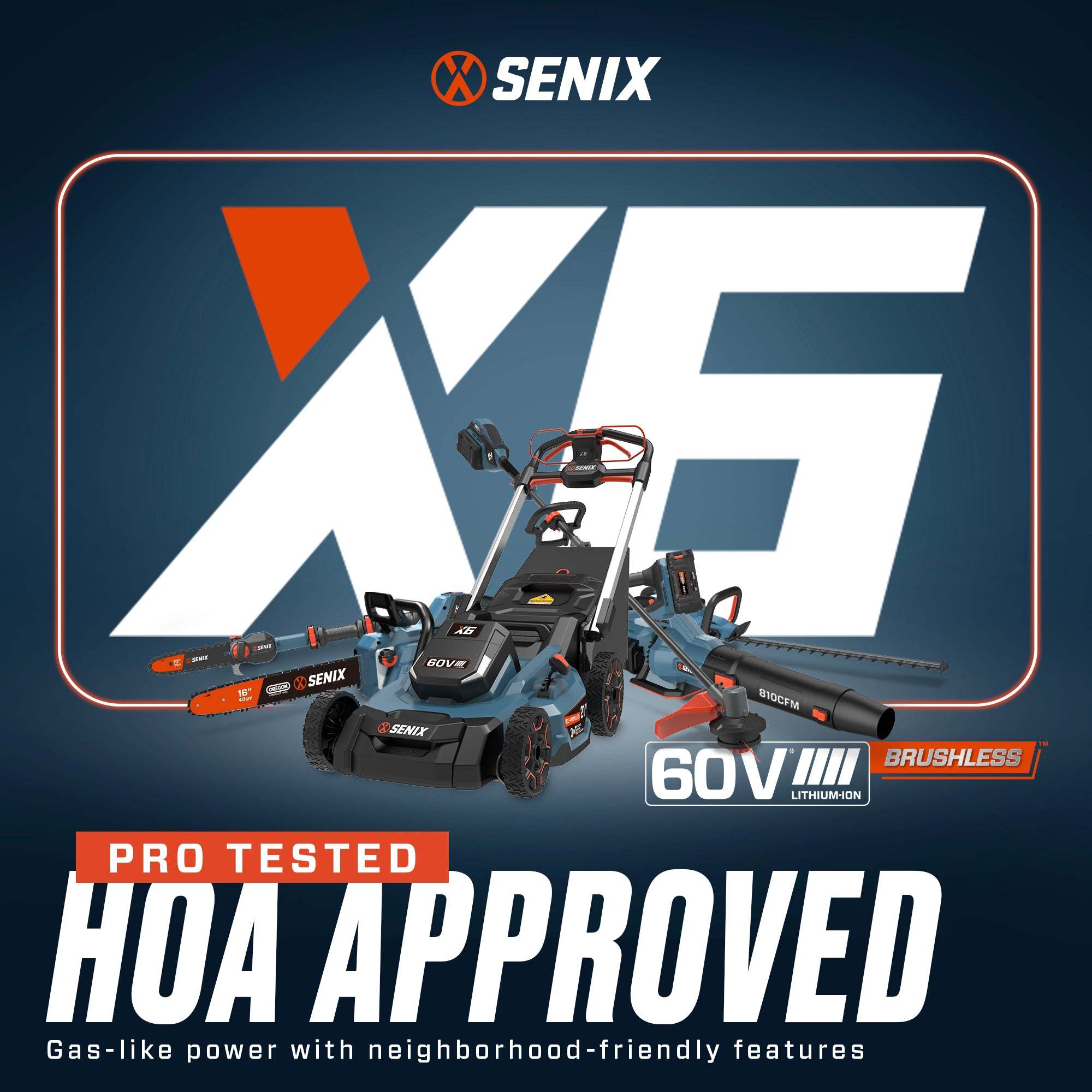 X6 60V Max* 26" Cordless Hedge Trimmer, Brushless (3.0 Ah Battery & Ch | Hedge Trimmers | SENIX Tools