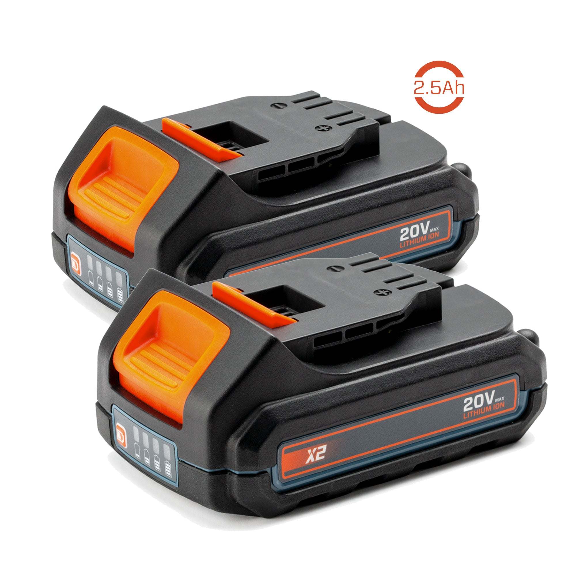 X2 20V Max* 2.5Ah Lithium-Ion Batteries, 2pk, S2K0B2-02 | Batteries | SENIX Tools