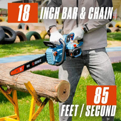 SENIX X6 60V Max Cordless Tree & Shrub Care Combo Kit: 26-Inch Brushless Hedge Trimmer HTX6-M1 & 18-Inch Brushless Chainsaw CSX6-M1, Battery and Charger Included