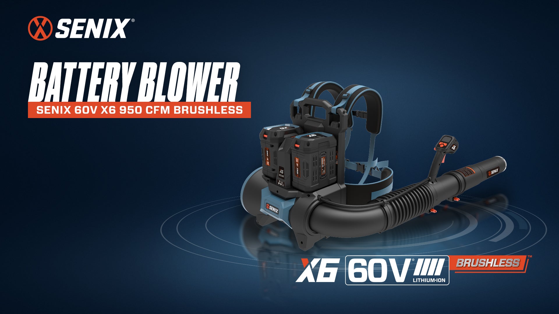 X6 60V Max* Cordless Backpack Blower, Brushless (Two 6.0 Ah Batteries & Charger Included)