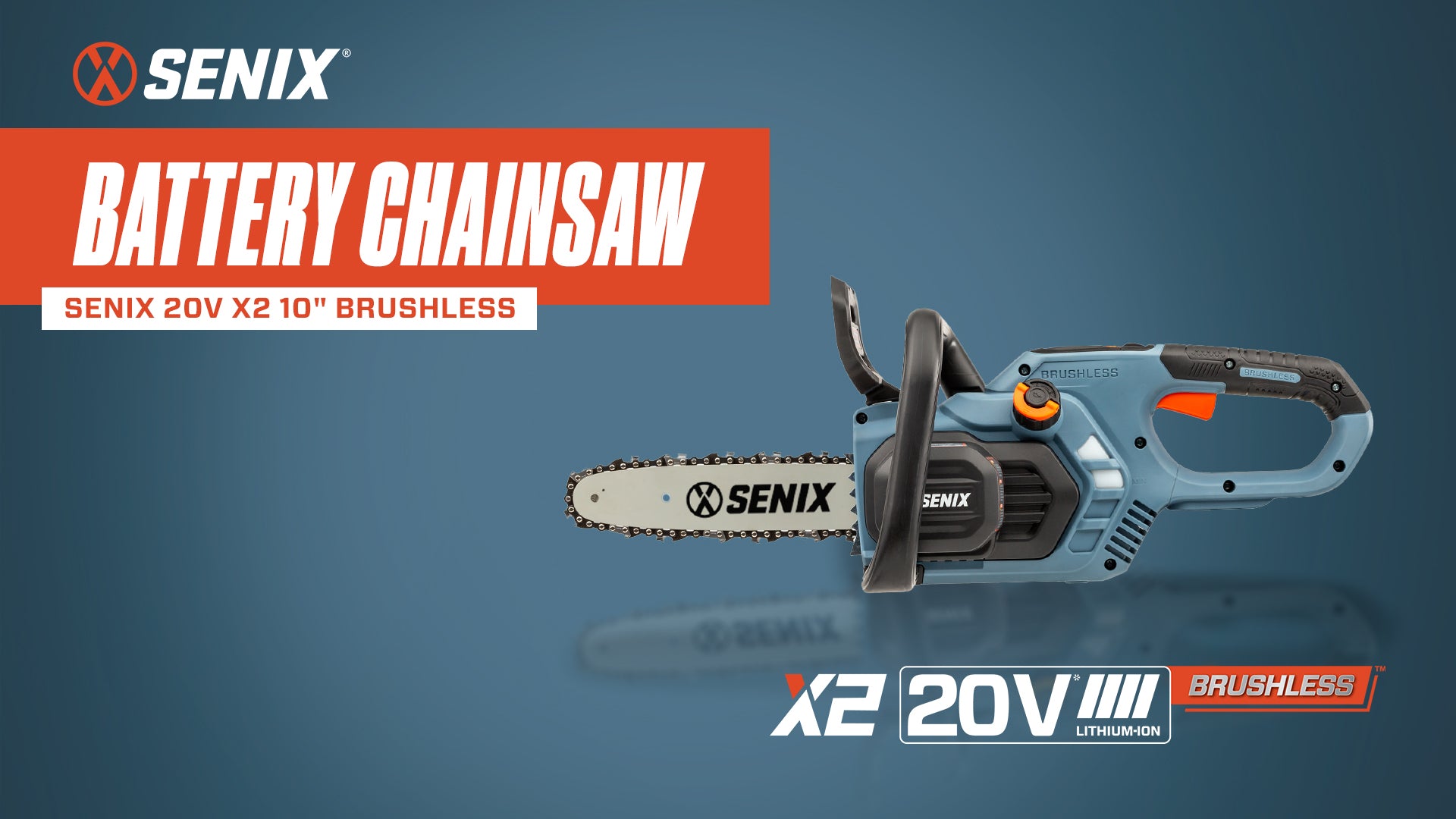 X2 20V Max* 10" Cordless Chainsaw, Brushless (2.5 Ah Battery & Charger Included)