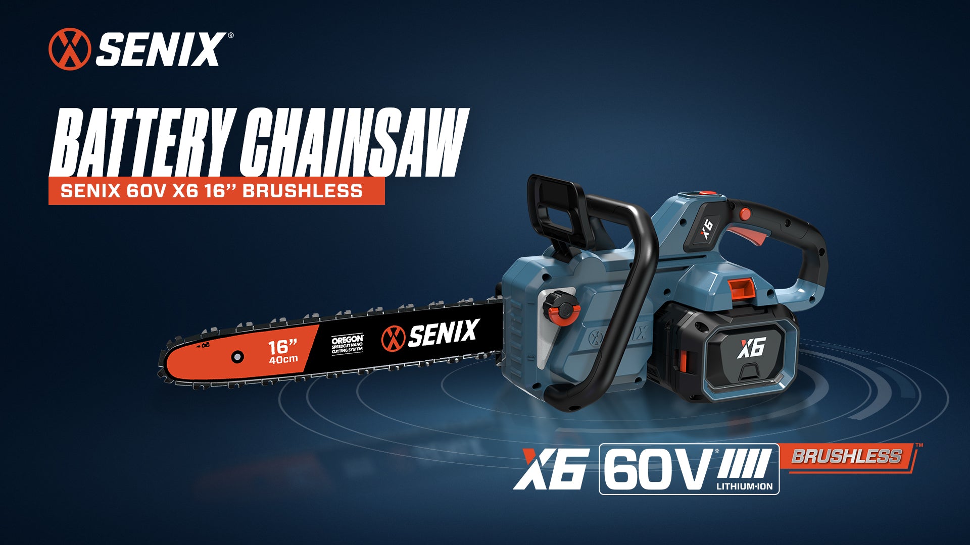 X6 60V Max* 16" Cordless Chainsaw, Brushless (4.0 Ah Battery & Charger Included)
