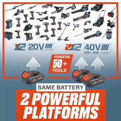 SENIX 2X2 40V Fall & Winter Cleanup Combo Kit – 13" Snow Shovel & 700 CFM Leaf Blower & Short Tube