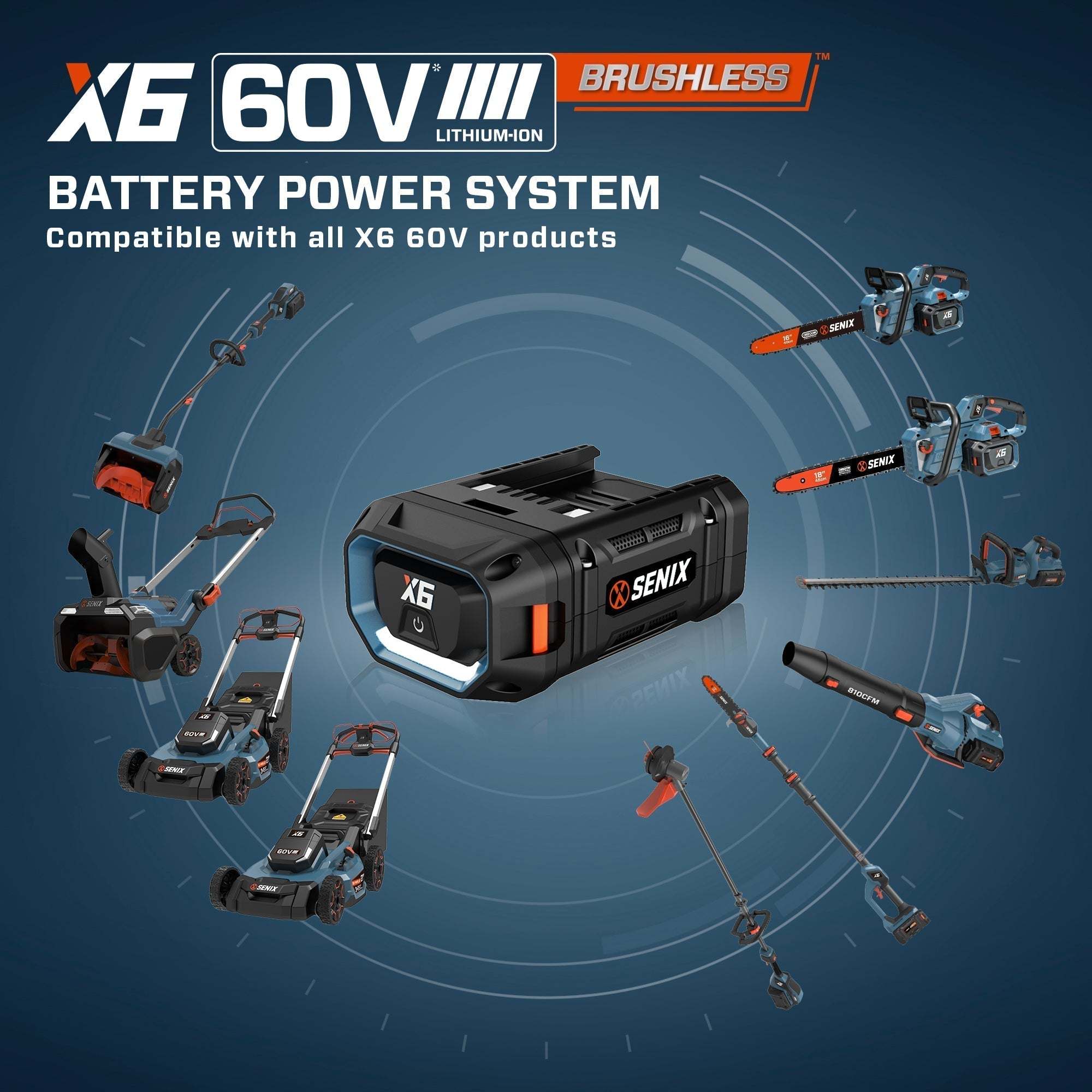 X6 60V Max* 10" Cordless Pole Saw, Brushless (3.0 Ah Battery & Charger | Pole Saws | SENIX Tools
