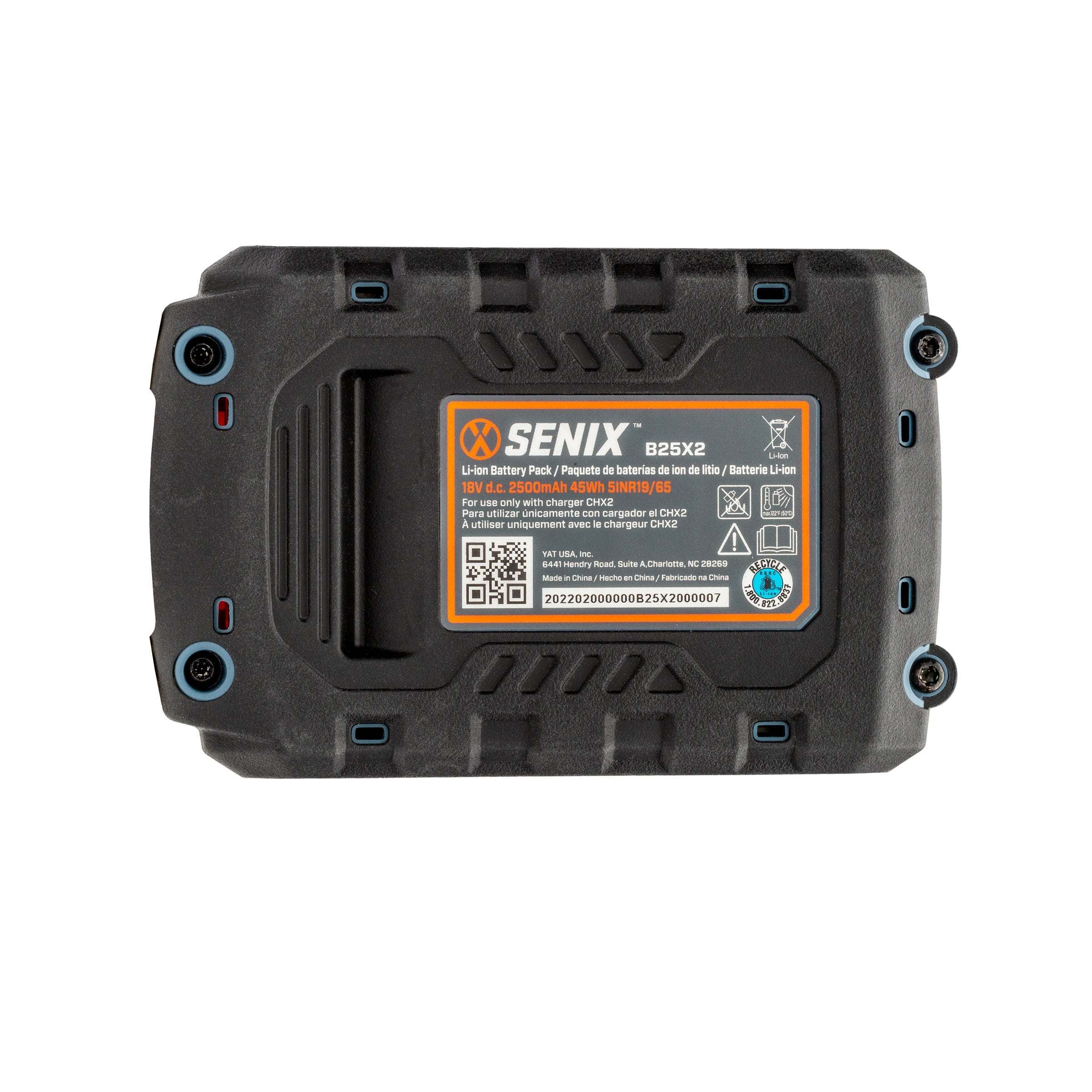 X2 20V Max 2.5 Ah Lithium-ion Battery, B25X2 | Batteries | SENIX Tools